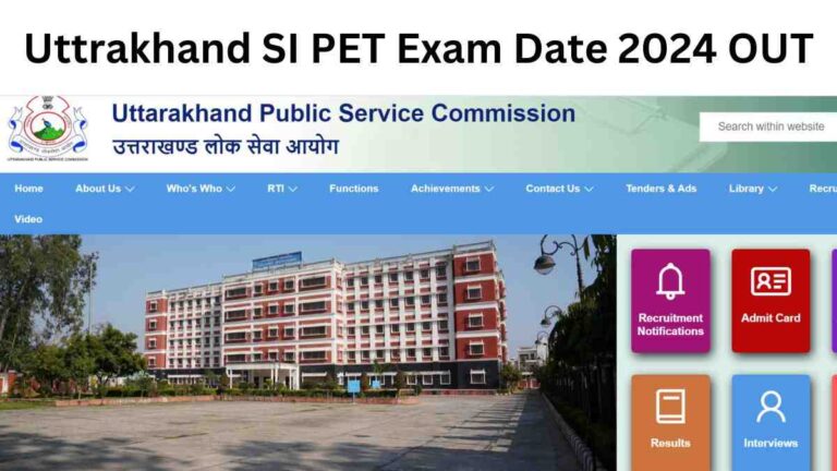 UKPSC SI PET Exam Date