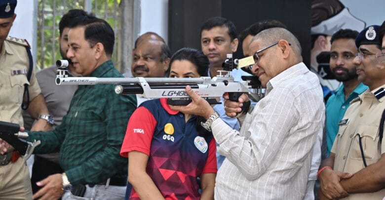 राज्य स्तरीय शूटिंग प्रतियोगिता का खेलमंत्री टंकराम वर्मा ने किया शुभारंभ