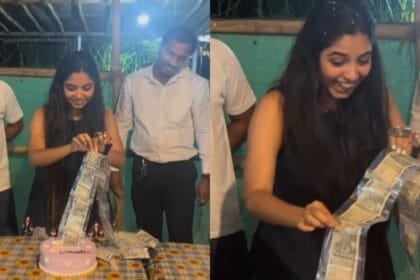 कहां से आते हैं ऐसे दोस्त... लड़की के केक काटते ही अंदर से निकली ये खास चीज