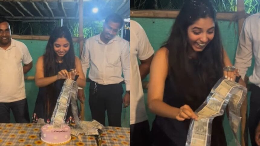कहां से आते हैं ऐसे दोस्त... लड़की के केक काटते ही अंदर से निकली ये खास चीज