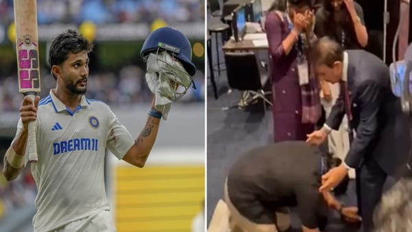 नीतीश रेड्डी के पिता ने छुए सुनील गावस्कर के पैर