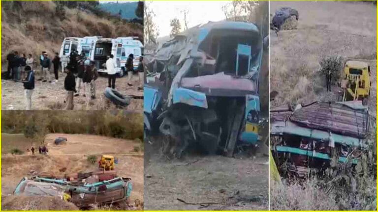 Gujarat  Bus Accident: 50 श्रद्धालुओं से भरी बस 200 फीट गहरी खाई में गिरी