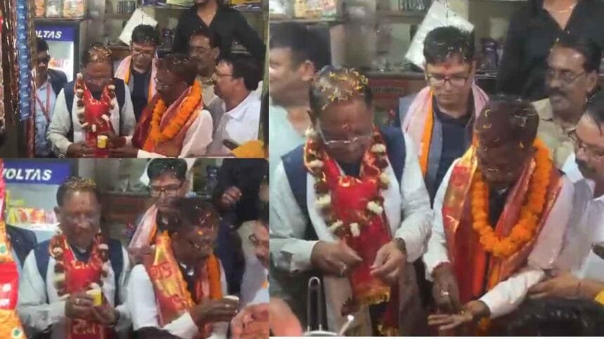 BJP प्रत्याशी की दुकान पर CM विष्णु देव साय ने बनाई 'चाय', वीडियो वायरल