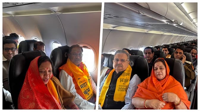 छत्तीसगढ़ के मुख्यमंत्री विष्णुदेव साय प्रयागराज महाकुंभ के लिए रवाना