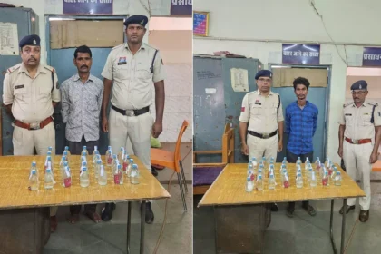 मंदिर हसौद पुलिस की दो बड़ी कार्रवाई, 76 पौवा अवैध शराब के साथ दो गिरफ्तार