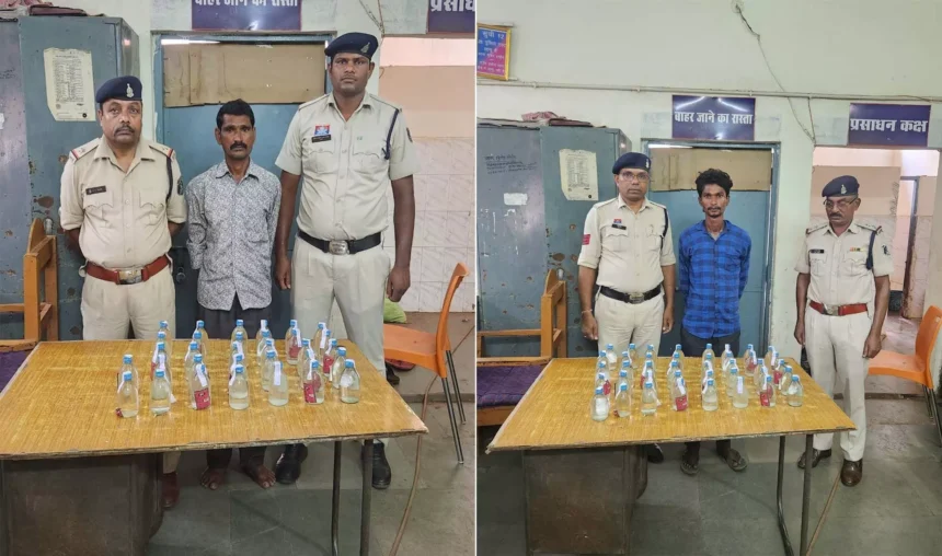 मंदिर हसौद पुलिस की दो बड़ी कार्रवाई, 76 पौवा अवैध शराब के साथ दो गिरफ्तार