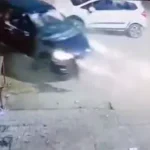 विंध्यवासिनी मंदिर के सामने तेज रफ्तार कार का तांडव, CCTV वीडियो वायरल