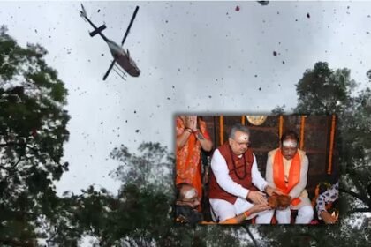 भोरमदेव मंदिर में सीएम साय ने हेलीकॉप्टर से किया कांवड़ियों का स्वागत