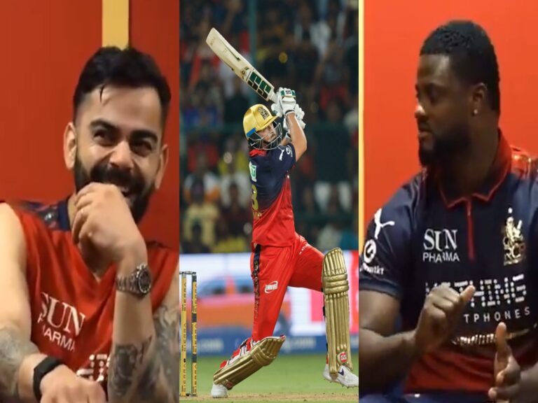 कोहली भी नहीं रोक पाए हंसी, टीम डेविड के तारीफ में शेफर्ड के अश्लील इशारे..video