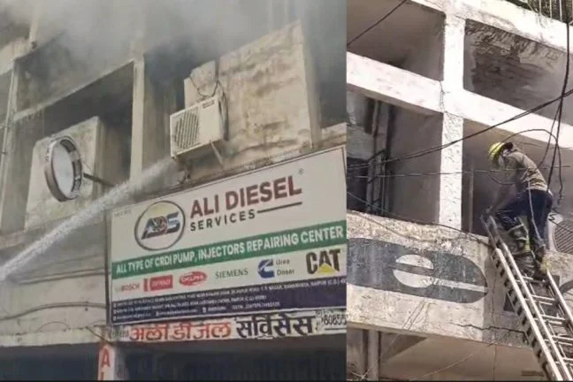 रायपुर के सेंट्रल बैंक ऑफिस में आग से हड़कंप, खाली कराई गईं आसपास की दुकानें