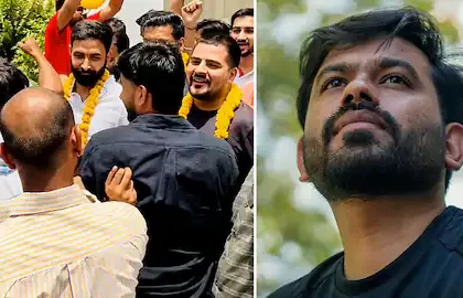 कॉकरोच पार्टी नेता को थप्पड़ मारने वाले थाने से छूटे, बाहर दिखा जश्न का माहौल