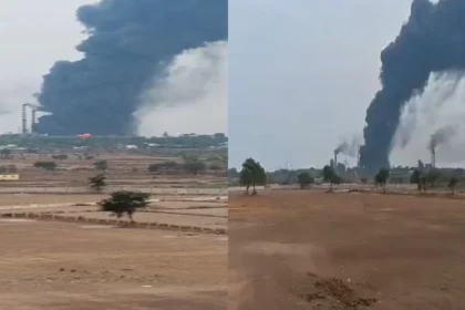 सुबह-सुबह मचा हड़कंप! मंदिर हसौद के स्टील प्लांट से उठने लगा काला धुआं