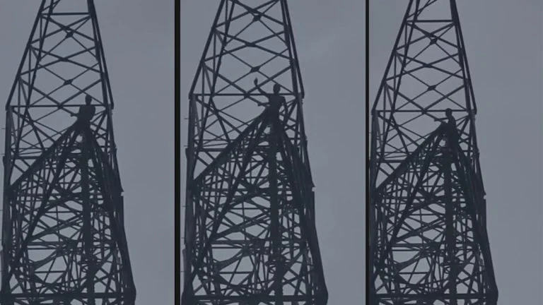 Drunk Youth Climbs Tower Korba